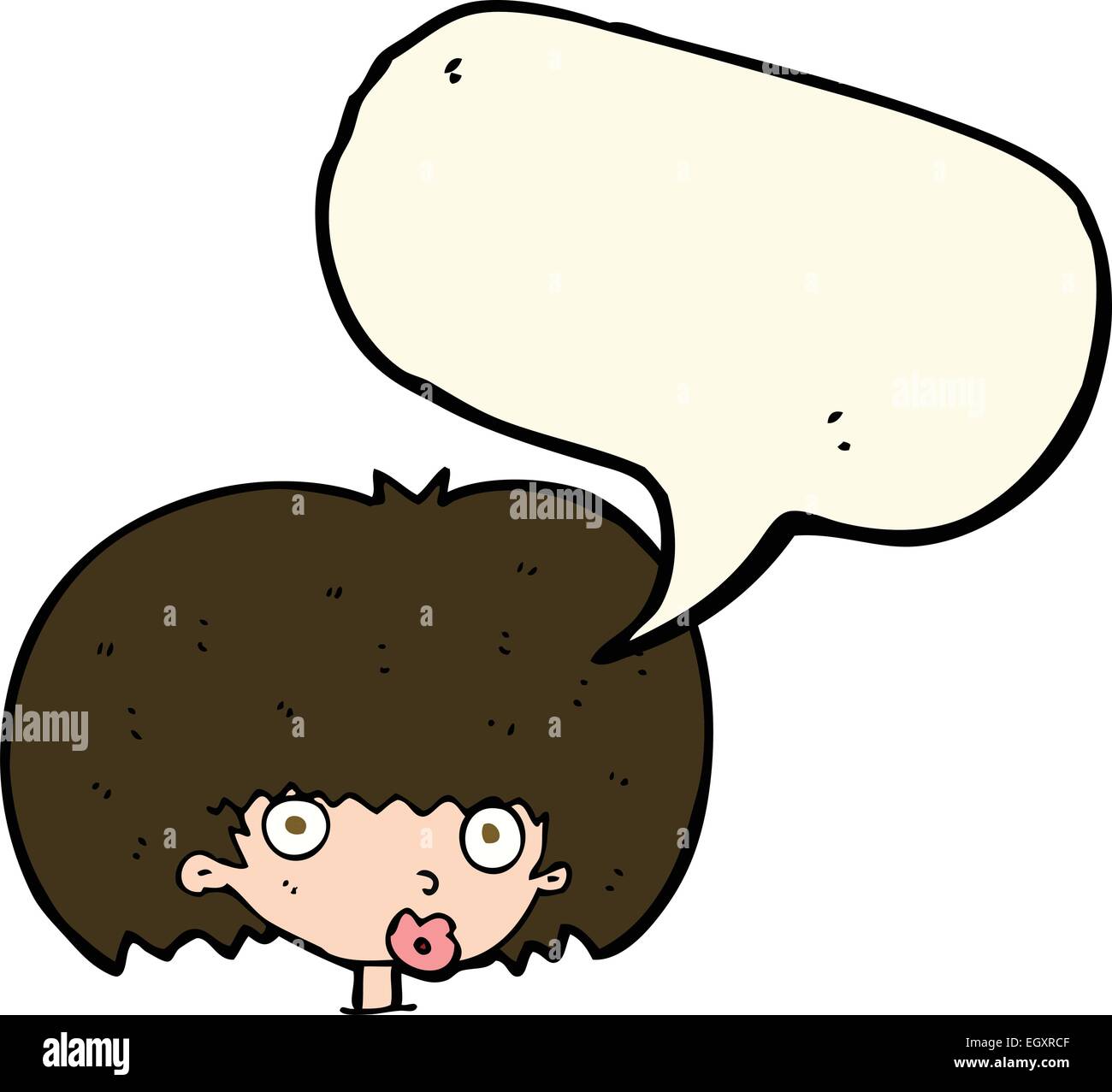 cartoon surprised woman with speech bubble Stock Vector Image & Art - Alamy