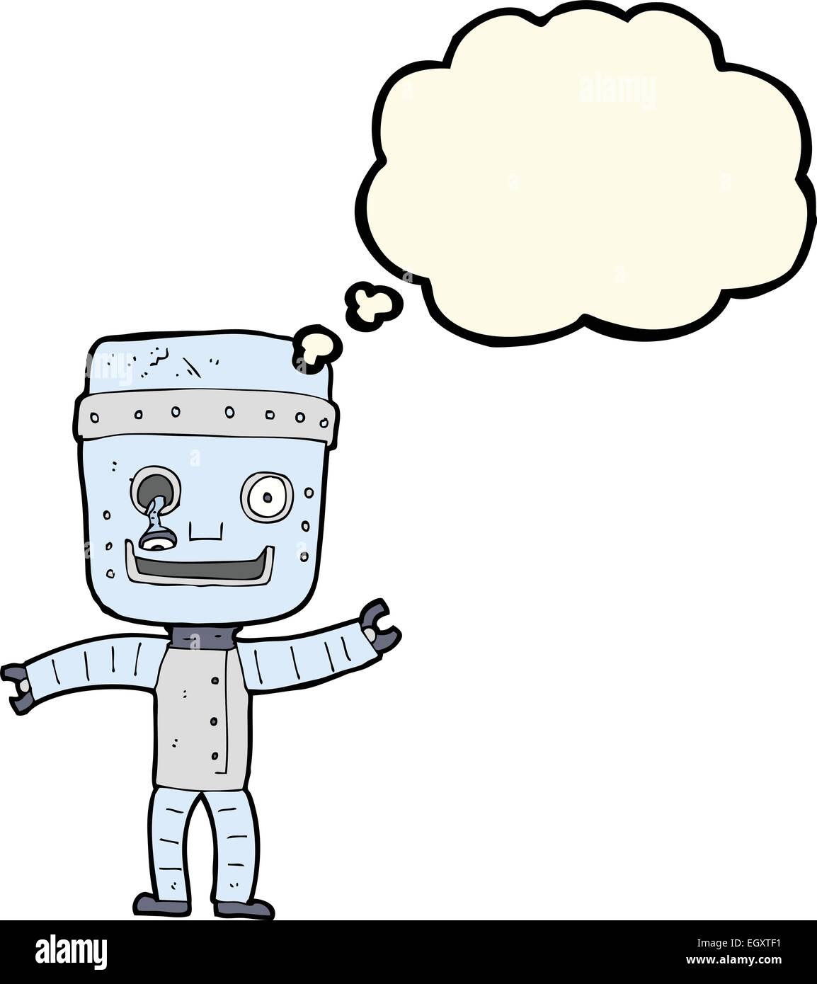 cartoon funny old robot with thought bubble Stock Vector Image & Art ...