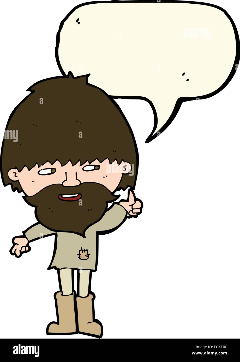 cartoon hippie man in wellington boots with speech bubble Stock Vector ...