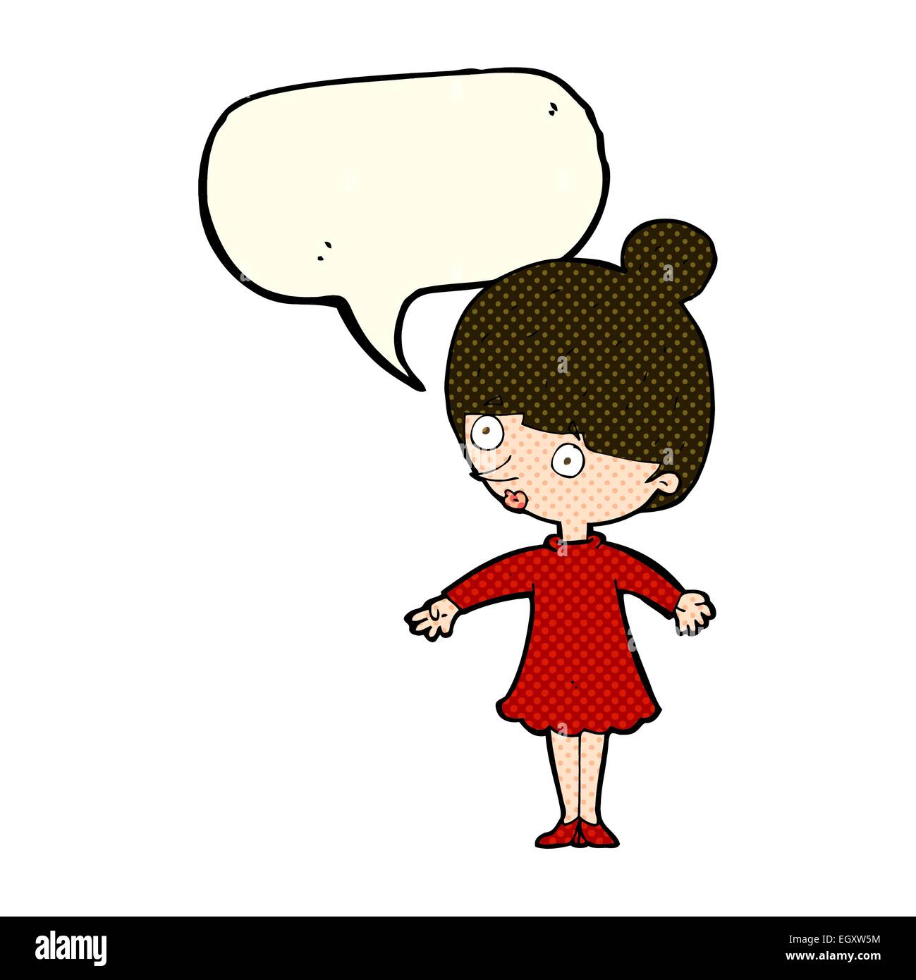 cartoon surprised woman with speech bubble Stock Vector Image & Art - Alamy