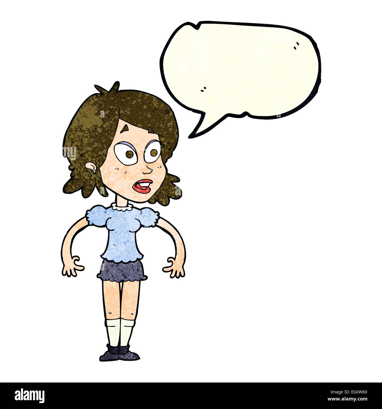 cartoon surprised woman with speech bubble Stock Vector Image & Art - Alamy