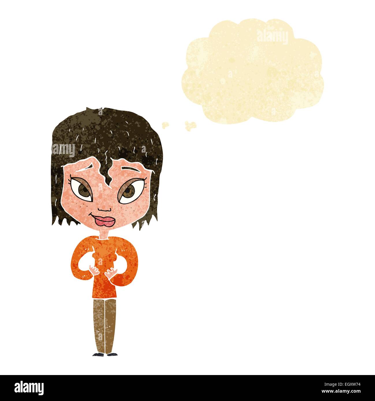 Cartoon satisfied woman bubble hi-res stock photography and images - Alamy