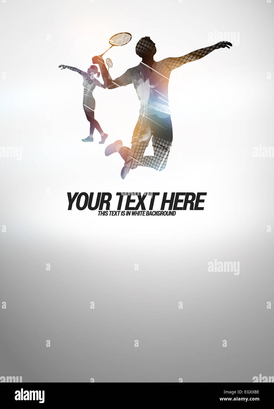 Badminton sport invitation poster or flyer backgraound with empty Stock Photo - Alamy