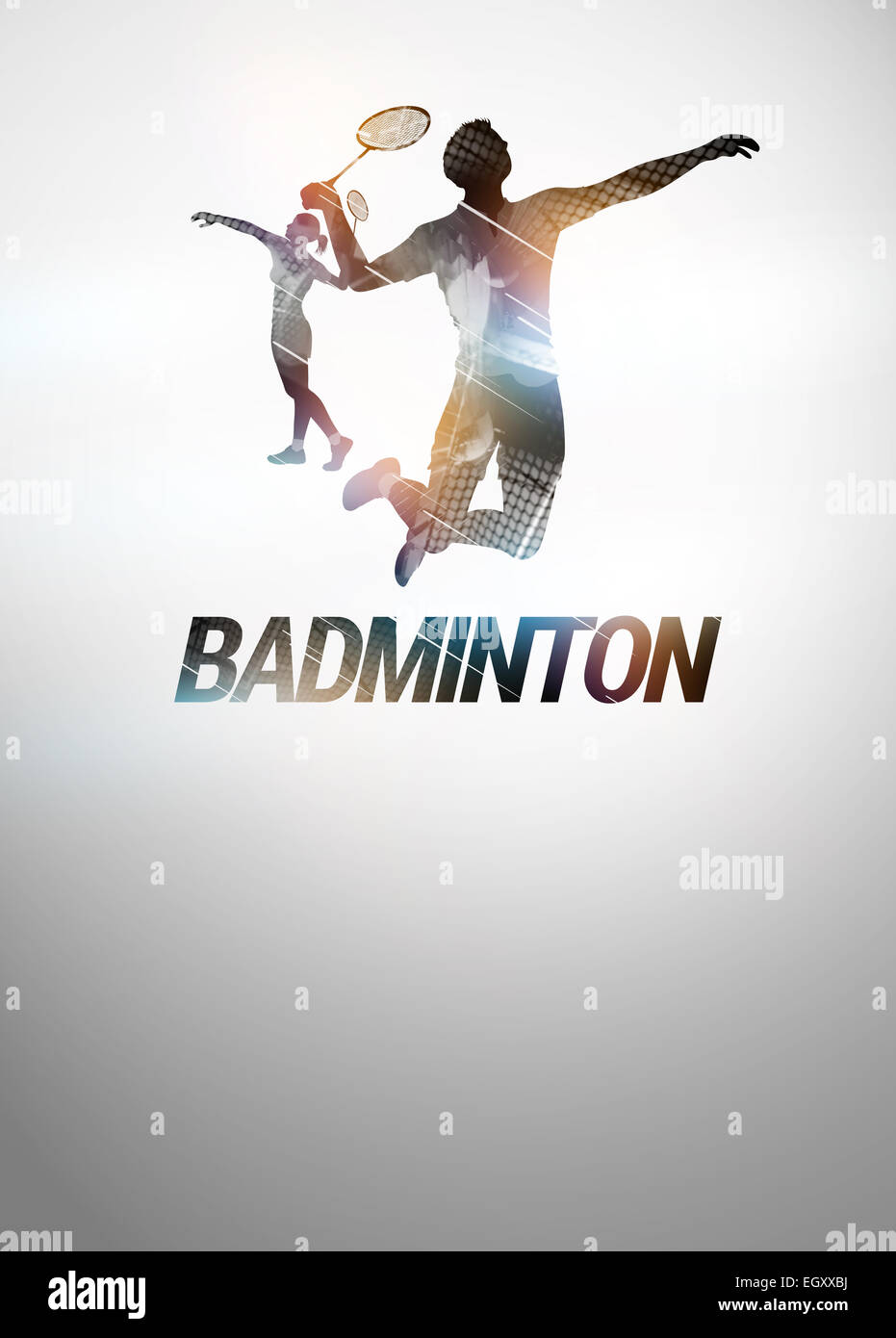 Badminton sport invitation poster or flyer backgraound with empty space  Stock Photo - Alamy