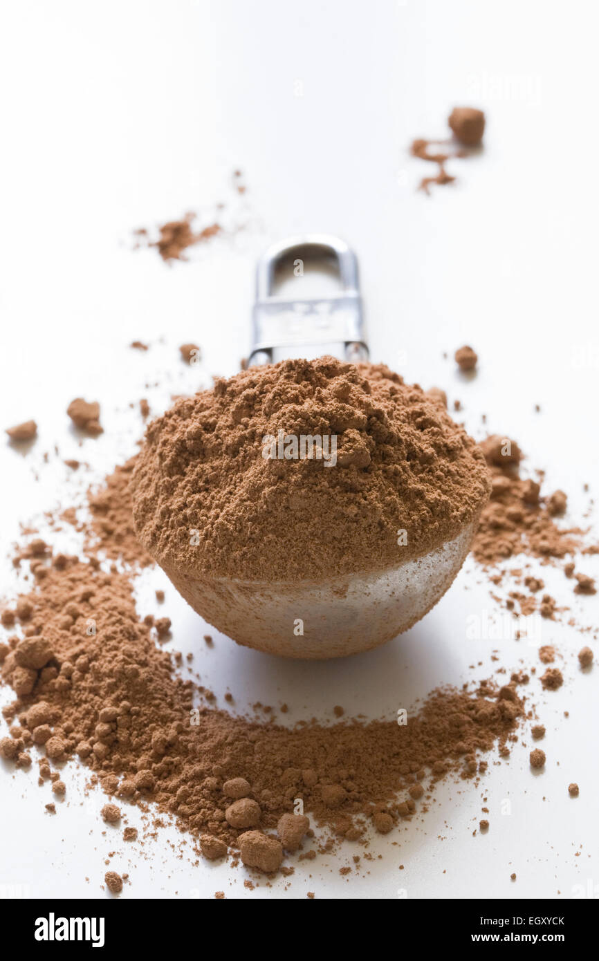 A heaped tablespoon of raw Cacao powder Stock Photo Alamy