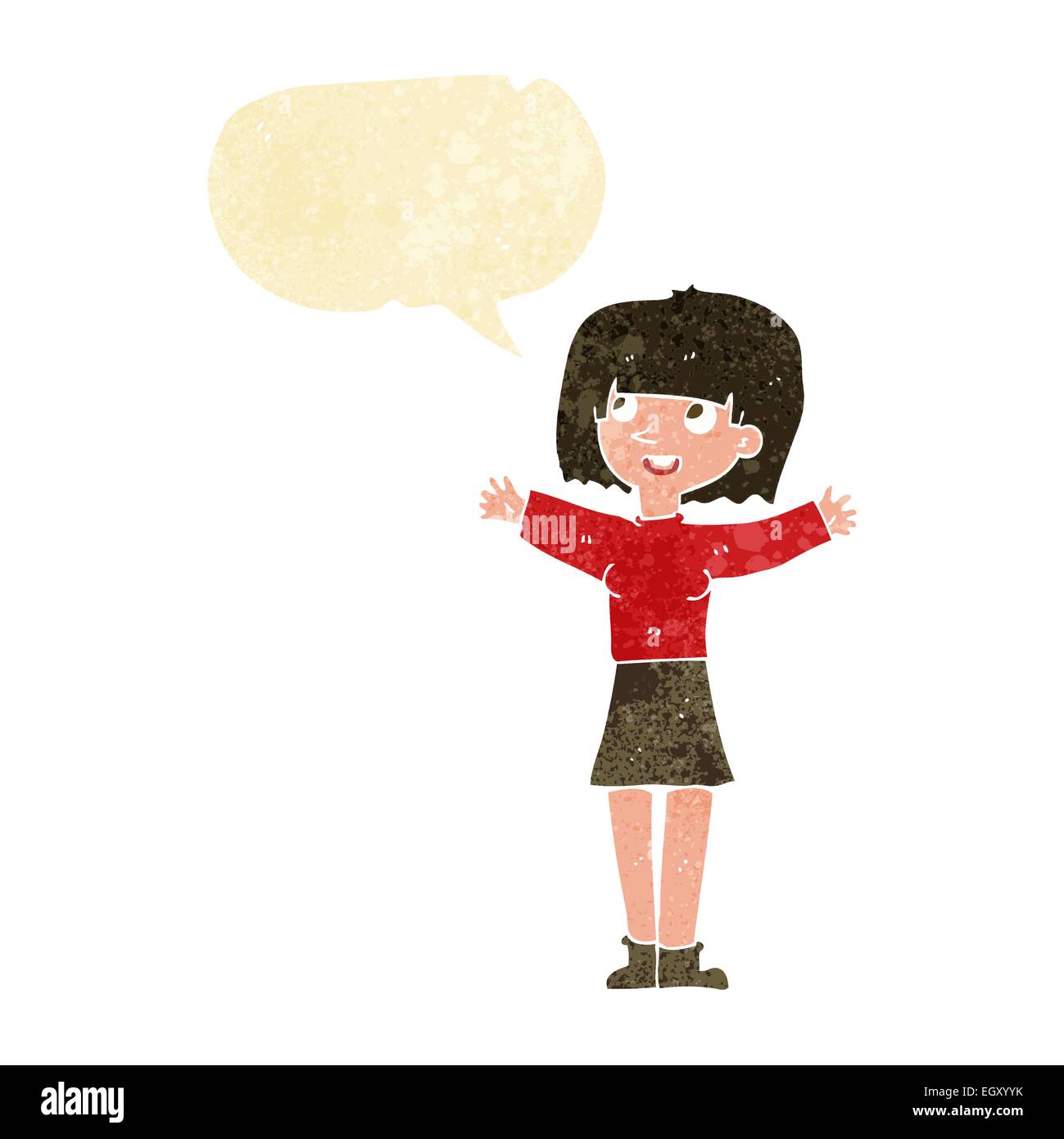Cartoon excited woman bubble hi-res stock photography and images - Alamy