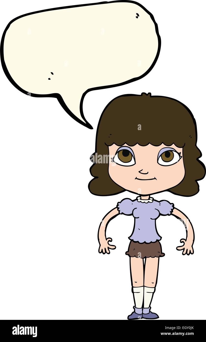 cartoon girl with speech bubble Stock Vector Image & Art - Alamy