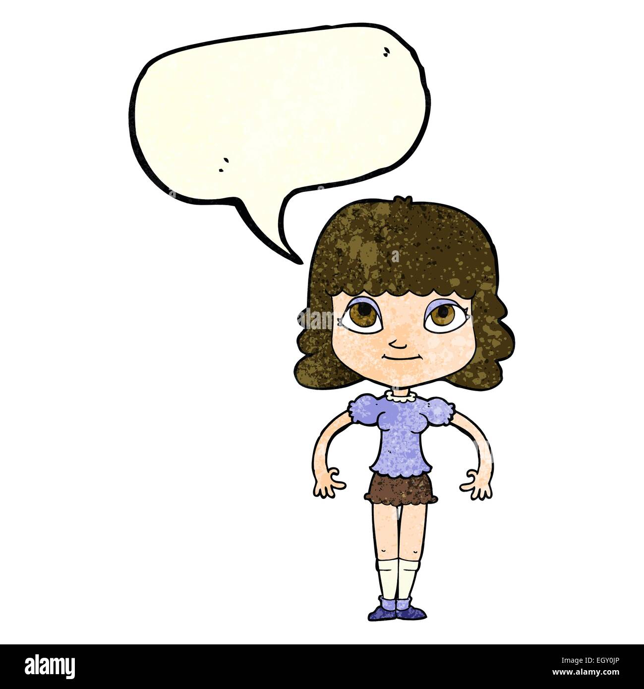 cartoon girl with speech bubble Stock Vector Image & Art - Alamy
