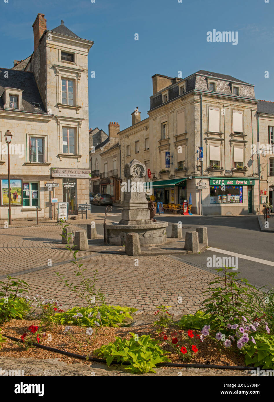 Centre of Bauge en Anjou in Maine et Loire departement, France Stock Photo Alamy