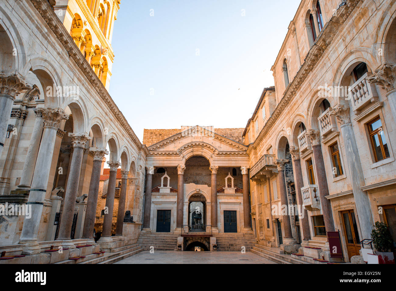 Cathedral square in Split city in Croatia Stock Photo