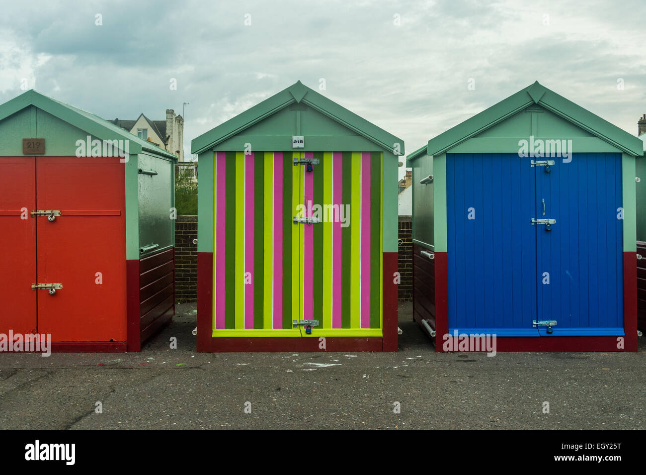 Snazzy Beach Huts Stock Photo