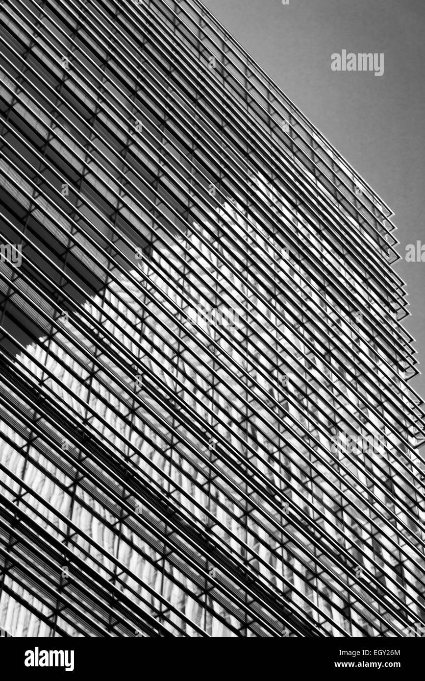 Modern high rise building windows Black and White Stock Photos & Images ...