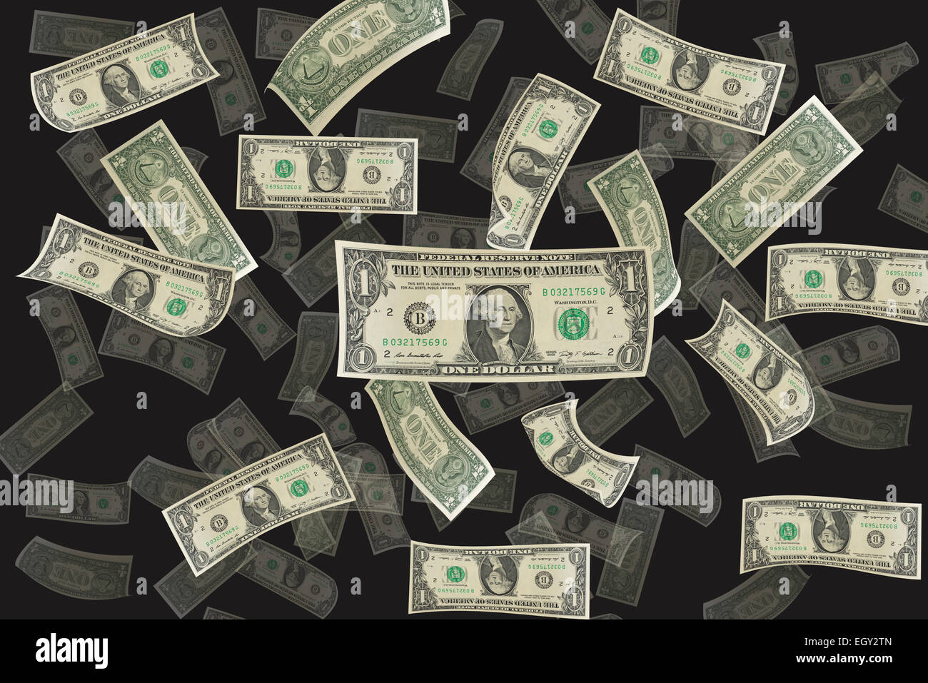 Money falling black background hi-res stock photography and images - Alamy