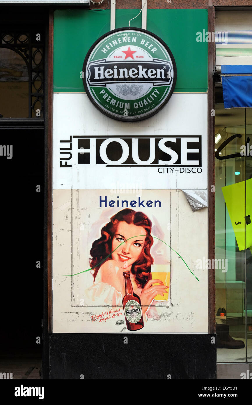 Advertisement, Heineken's Beer Graz, Styria, Austria on January 10, 2015. Stock Photo
