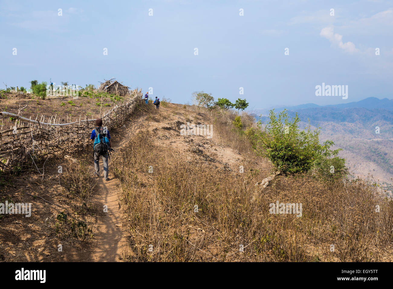 Paragliding in Indonesia, West Sumabawa. Stock Photo