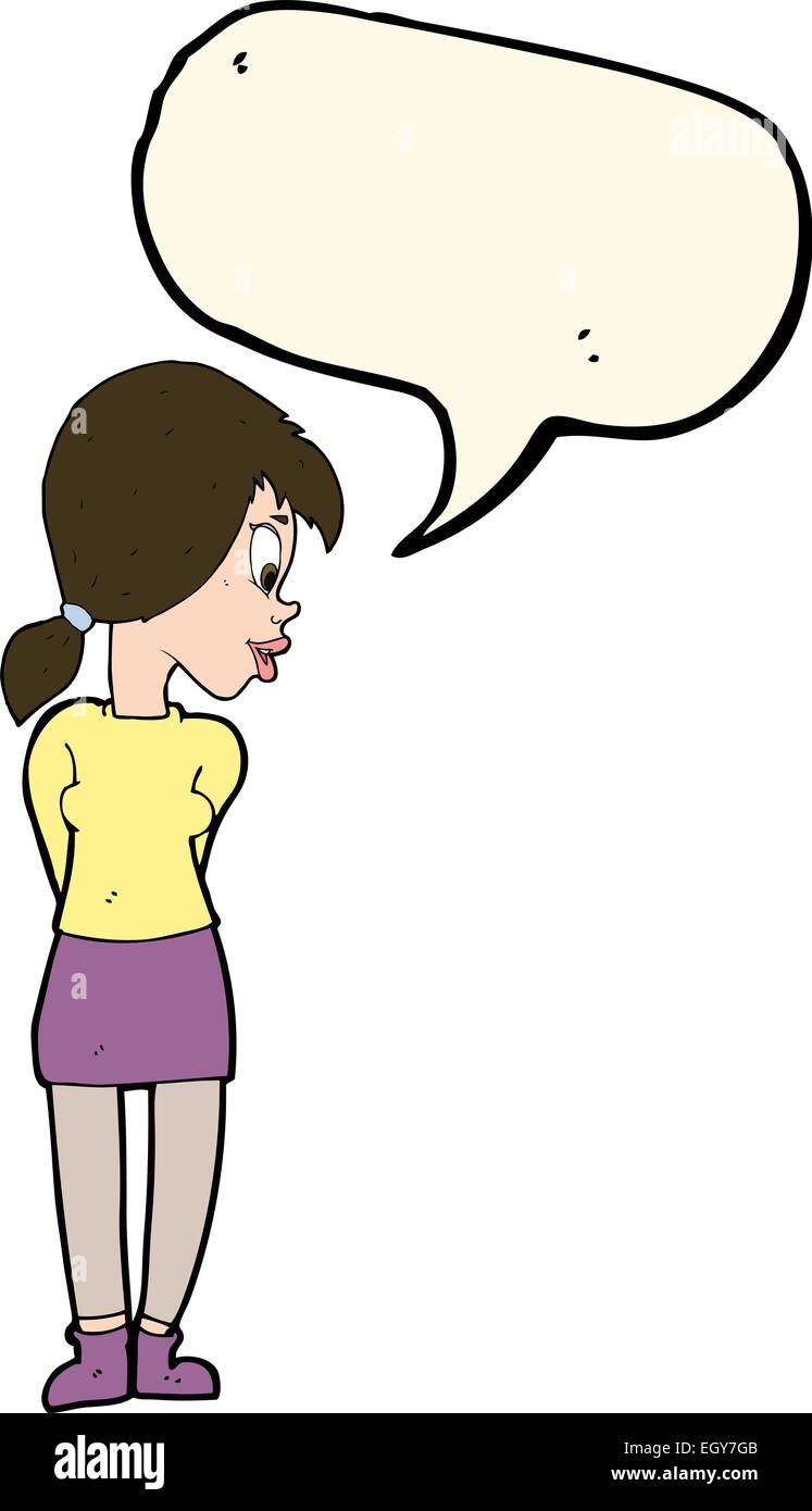 cartoon pretty girl with speech bubble Stock Vector Image & Art - Alamy