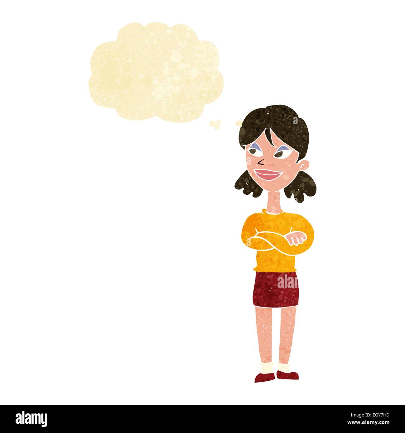 Cartoon satisfied woman bubble hi-res stock photography and images - Alamy