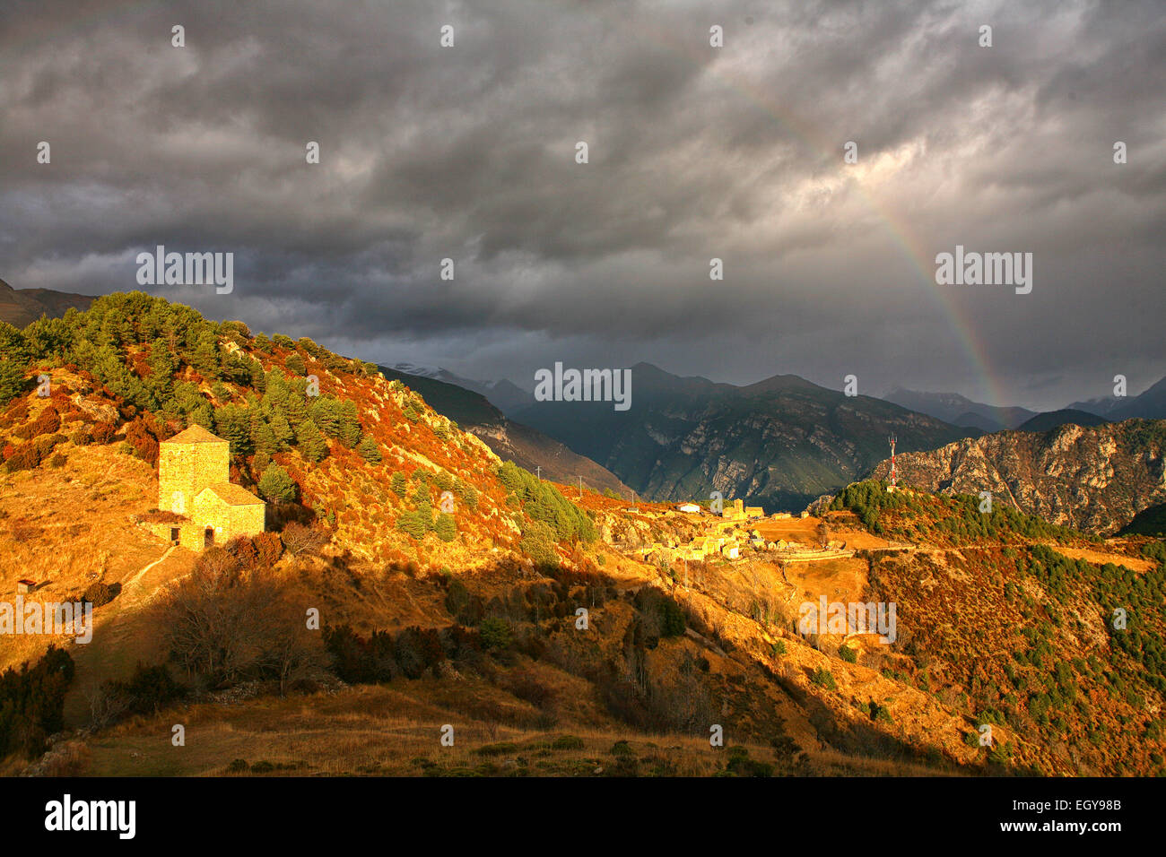 Spain, Ordesa National Park, Tella, mountainscape Stock Photo