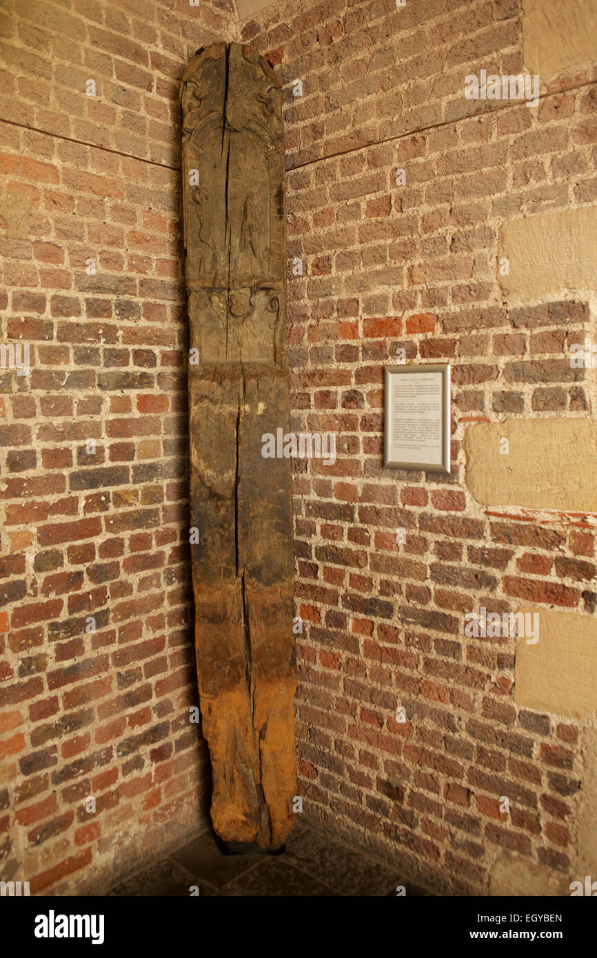 An old whipping post on display in St. Martin in the Fields church crypt Stock Photo