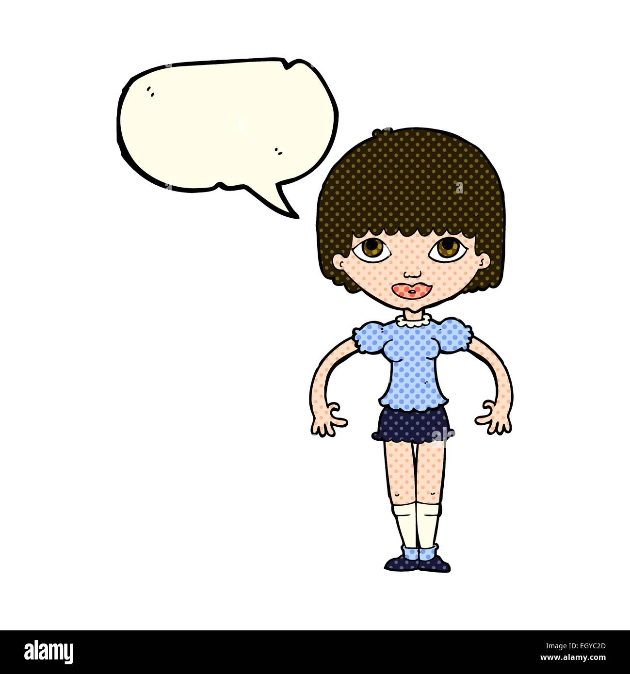 cartoon girl with speech bubble Stock Vector Image & Art - Alamy