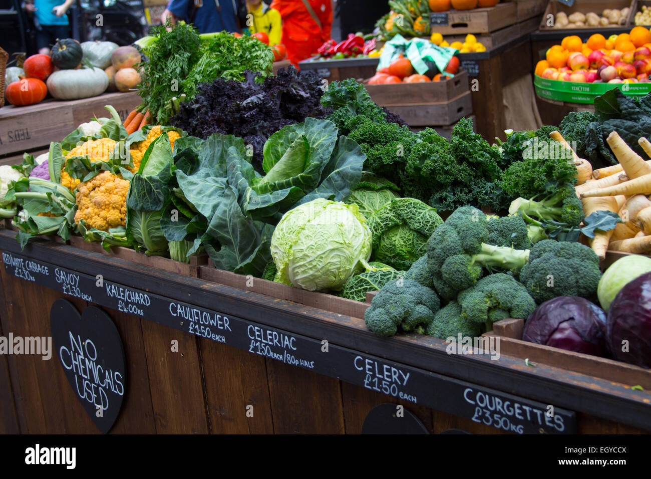 Fruit and Vegetables at Bourough Market, London Bridge, London UK Stock