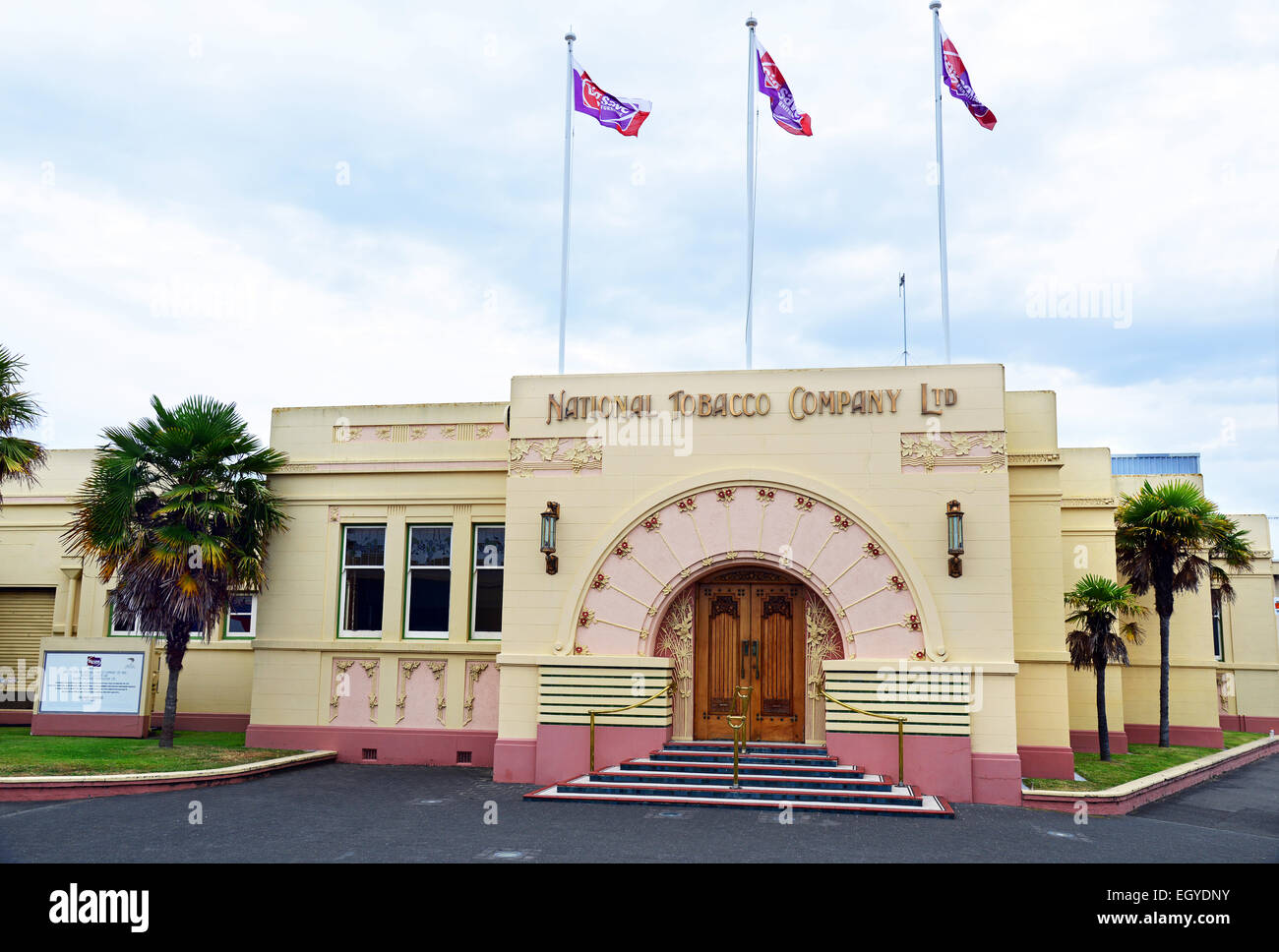 THe National Tobacco Companies Art Deco building in Napier, North Island, New Zealand. Stock Photo