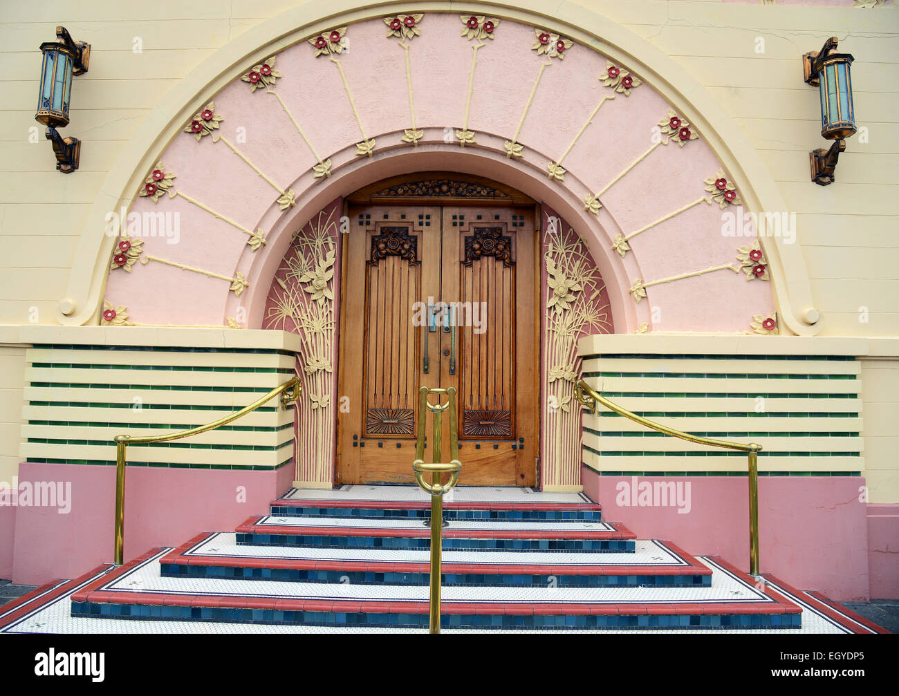 THe National Tobacco Companies Art Deco building in Napier, North Island, New Zealand. Stock Photo