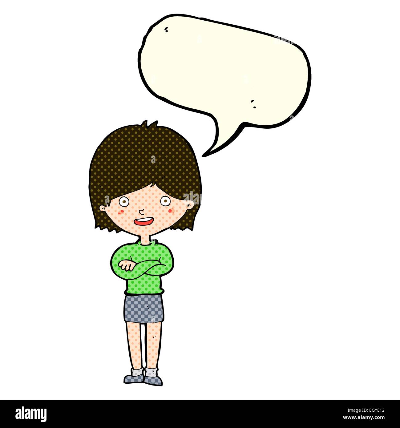 Cartoon satisfied woman bubble hi-res stock photography and images - Alamy