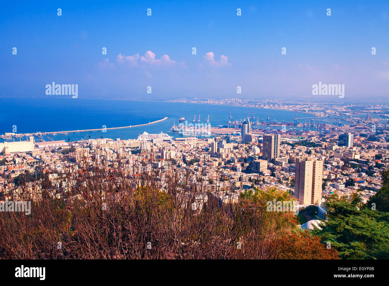 Panoramic view of Haifa city, Israel Stock Photo