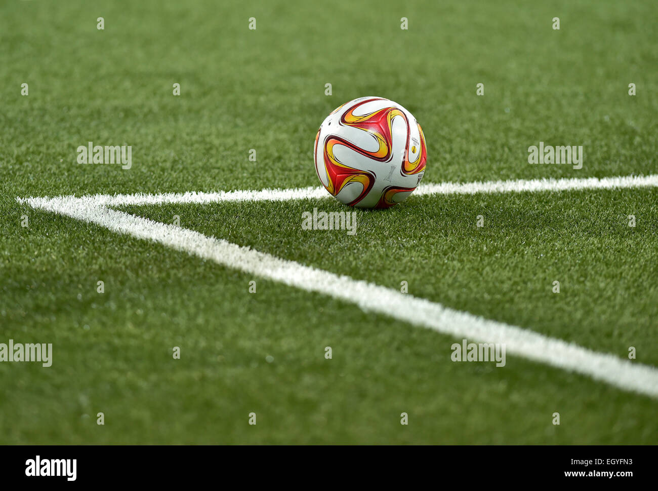 Adidas football and the sixyard box Stock Photo Alamy