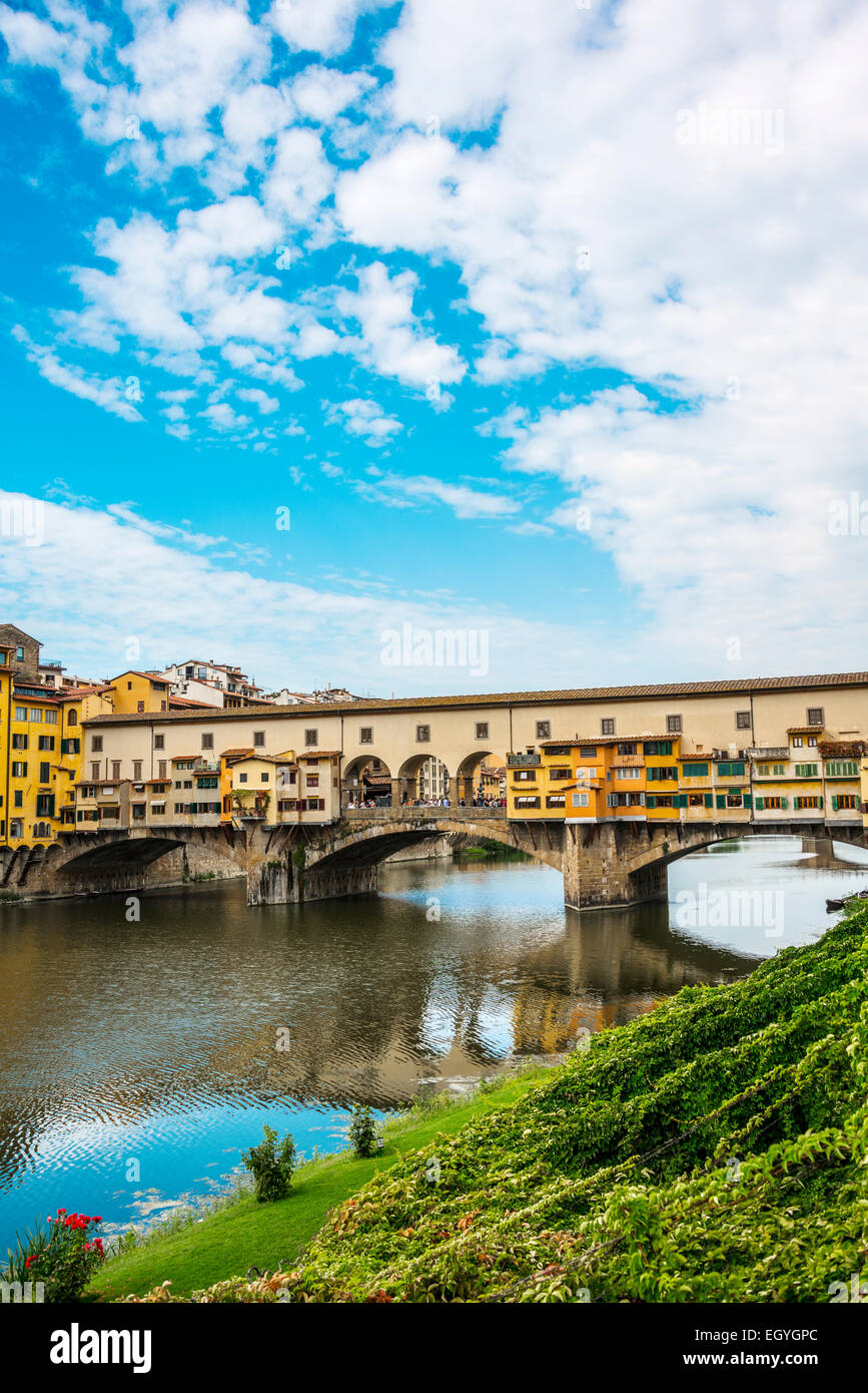 Ponte Vecchio, Arno River, Florence, Tuscany, Italy Stock Photo