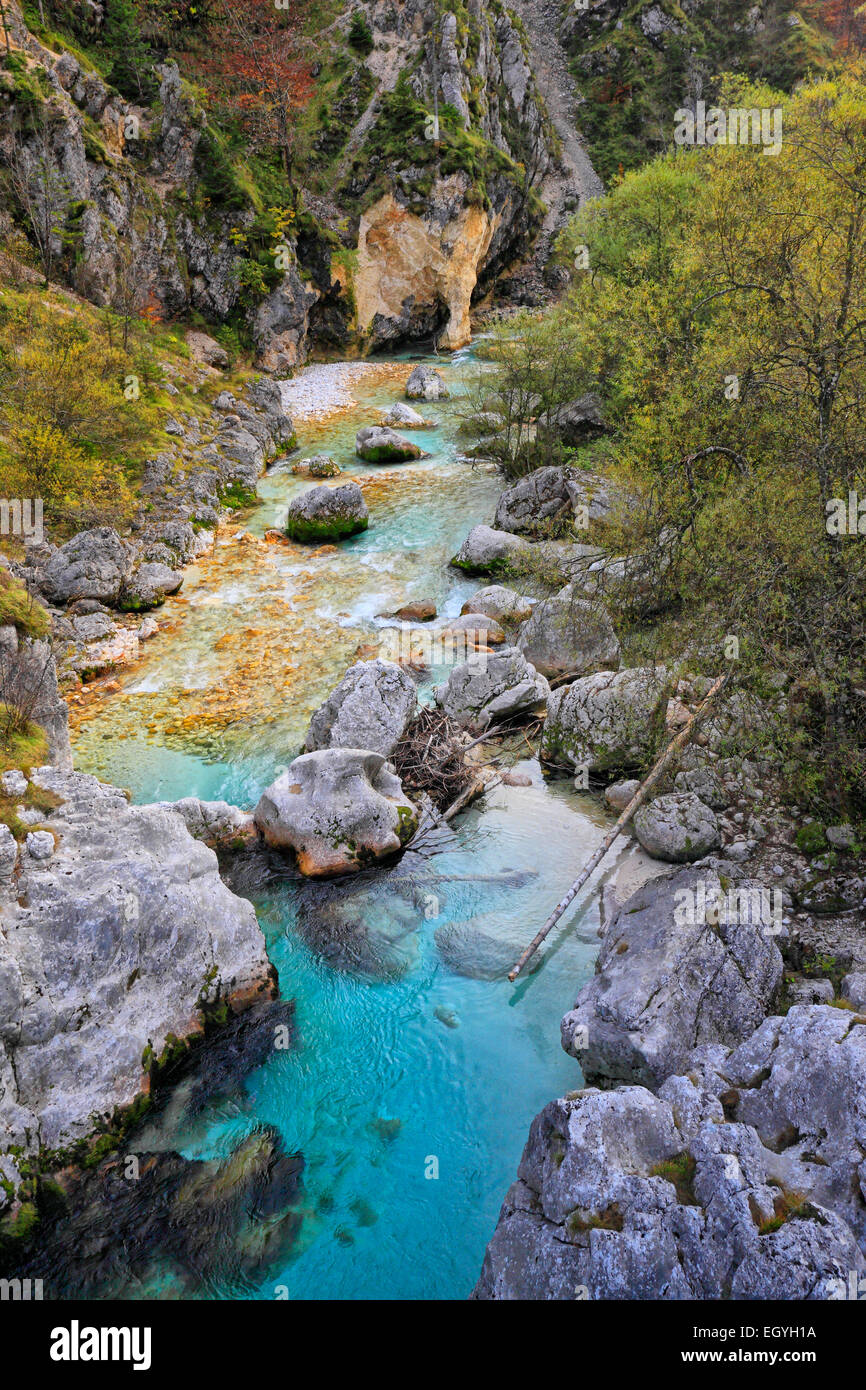 Canyon of Soca river. Julian alps, Slovenia - Europe. Stock Photo