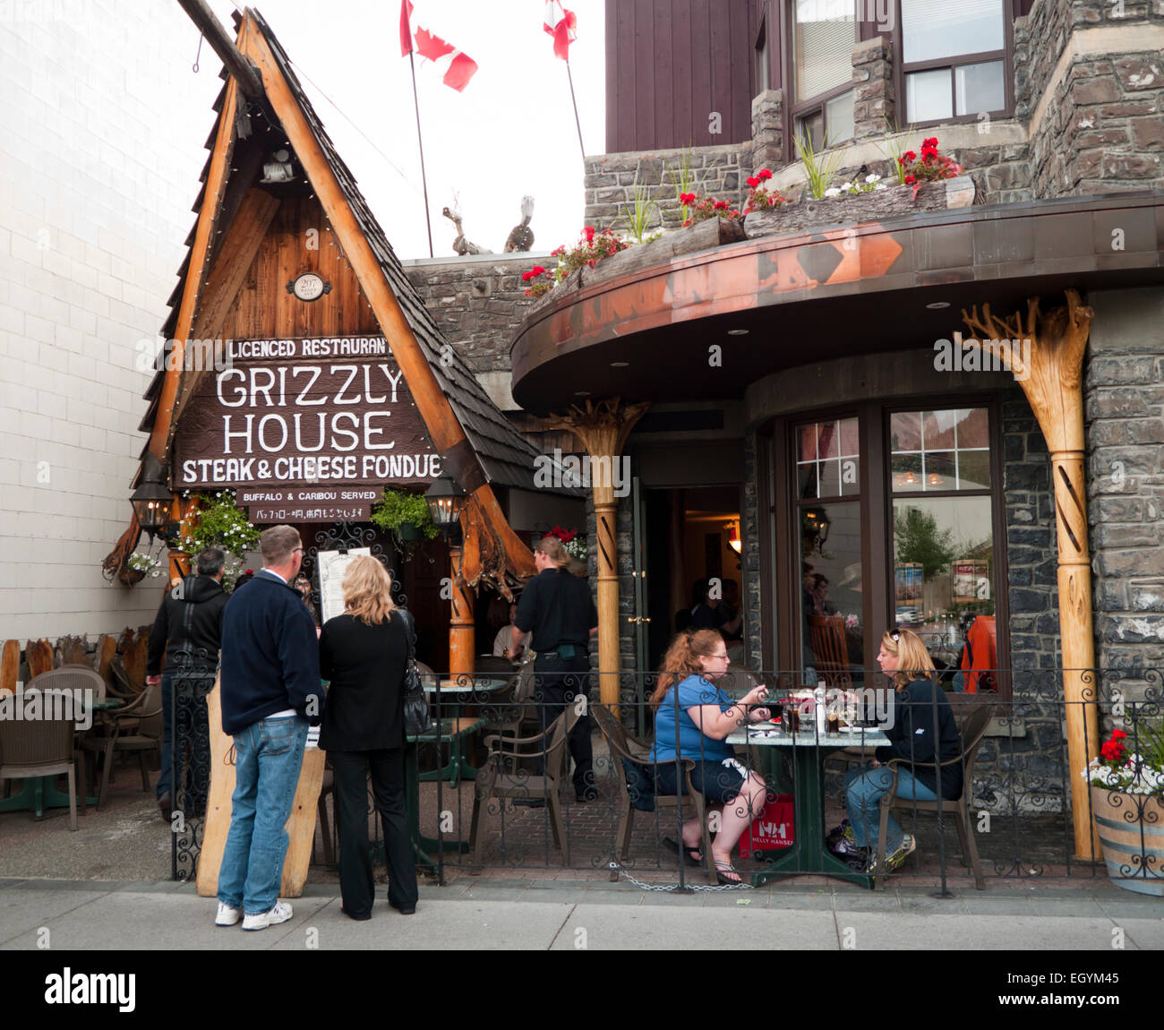 Grizzly House restaurant in Banff Alberta Canada Stock Photo Alamy