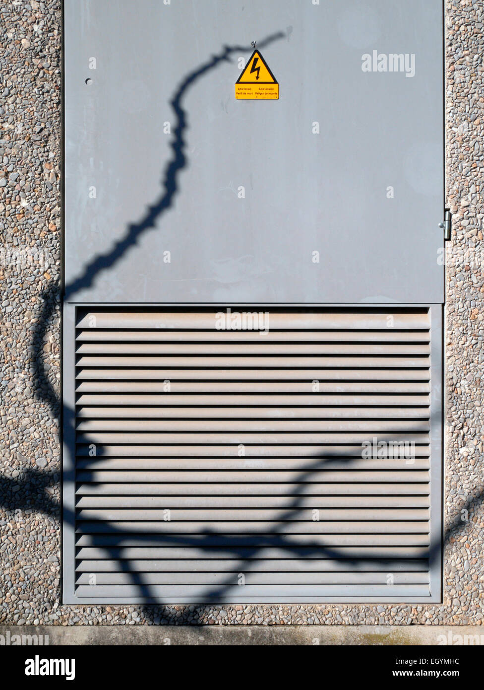 Junction box with high voltage sign Stock Photo - Alamy