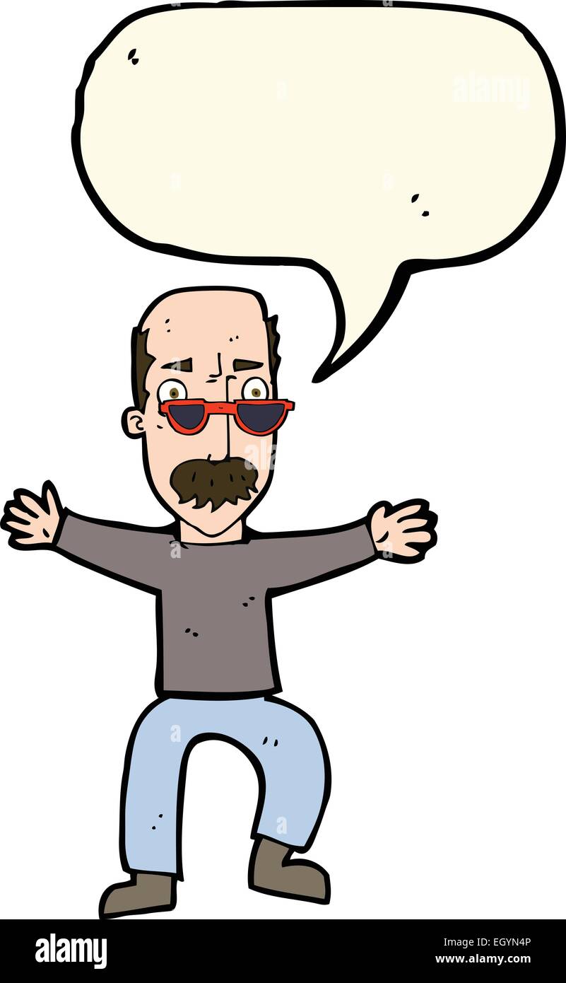 cartoon old man waving arms with speech bubble Stock Vector Image & Art ...
