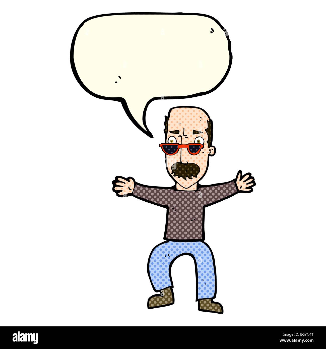 cartoon old man waving arms with speech bubble Stock Vector Image & Art ...