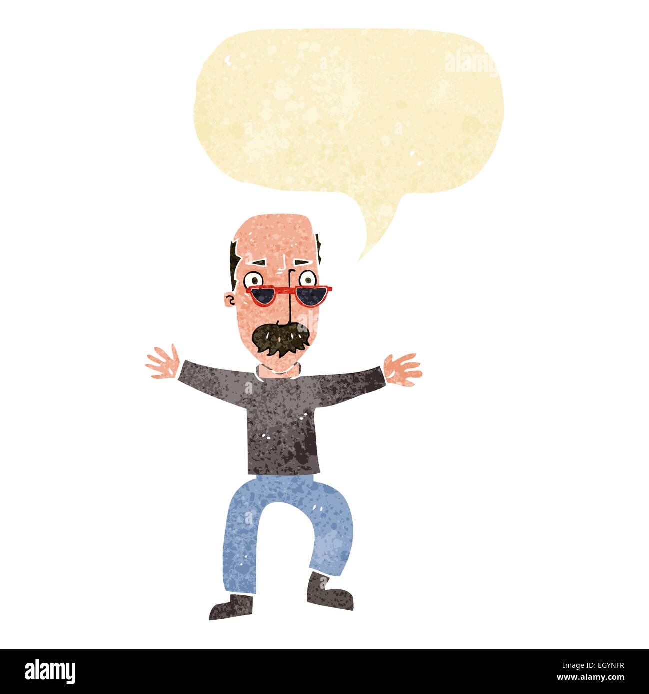 cartoon old man waving arms with speech bubble Stock Vector Image & Art ...