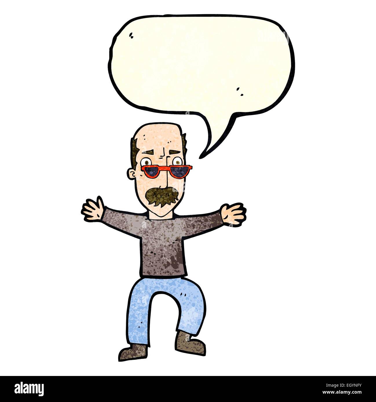 cartoon old man waving arms with speech bubble Stock Vector Image & Art ...