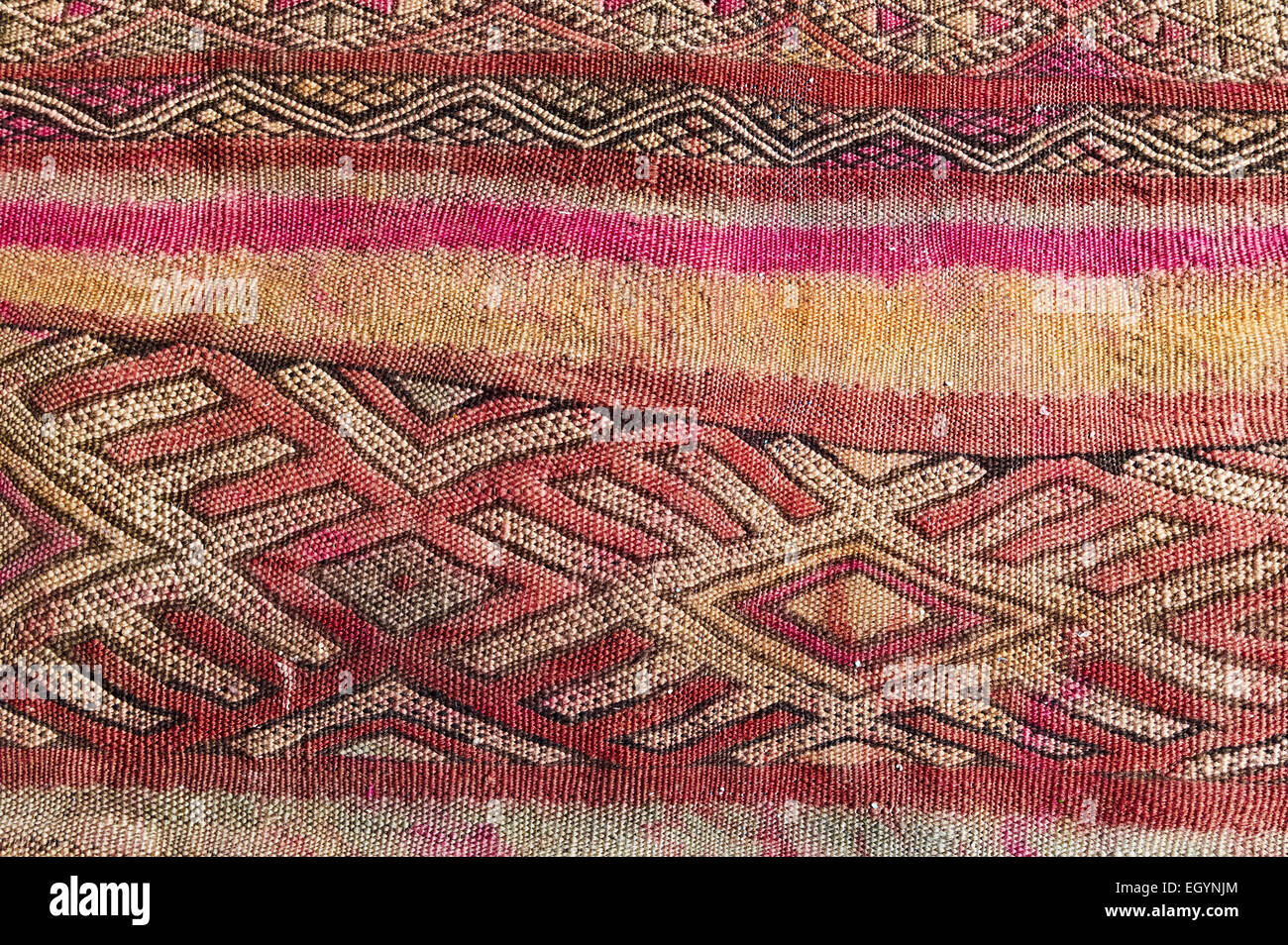 Morocco, Marrakesh, detail of a traditionally Moroccan carpet Stock Photo