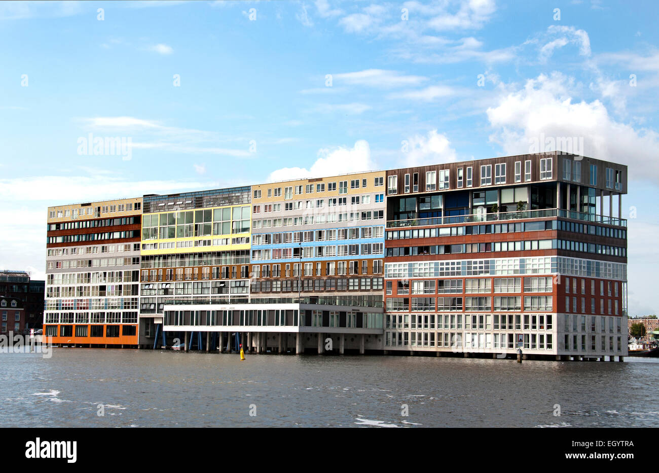 Amsterdam Netherlands modern architecture Apartments on Westerdoksdijk and between Oude