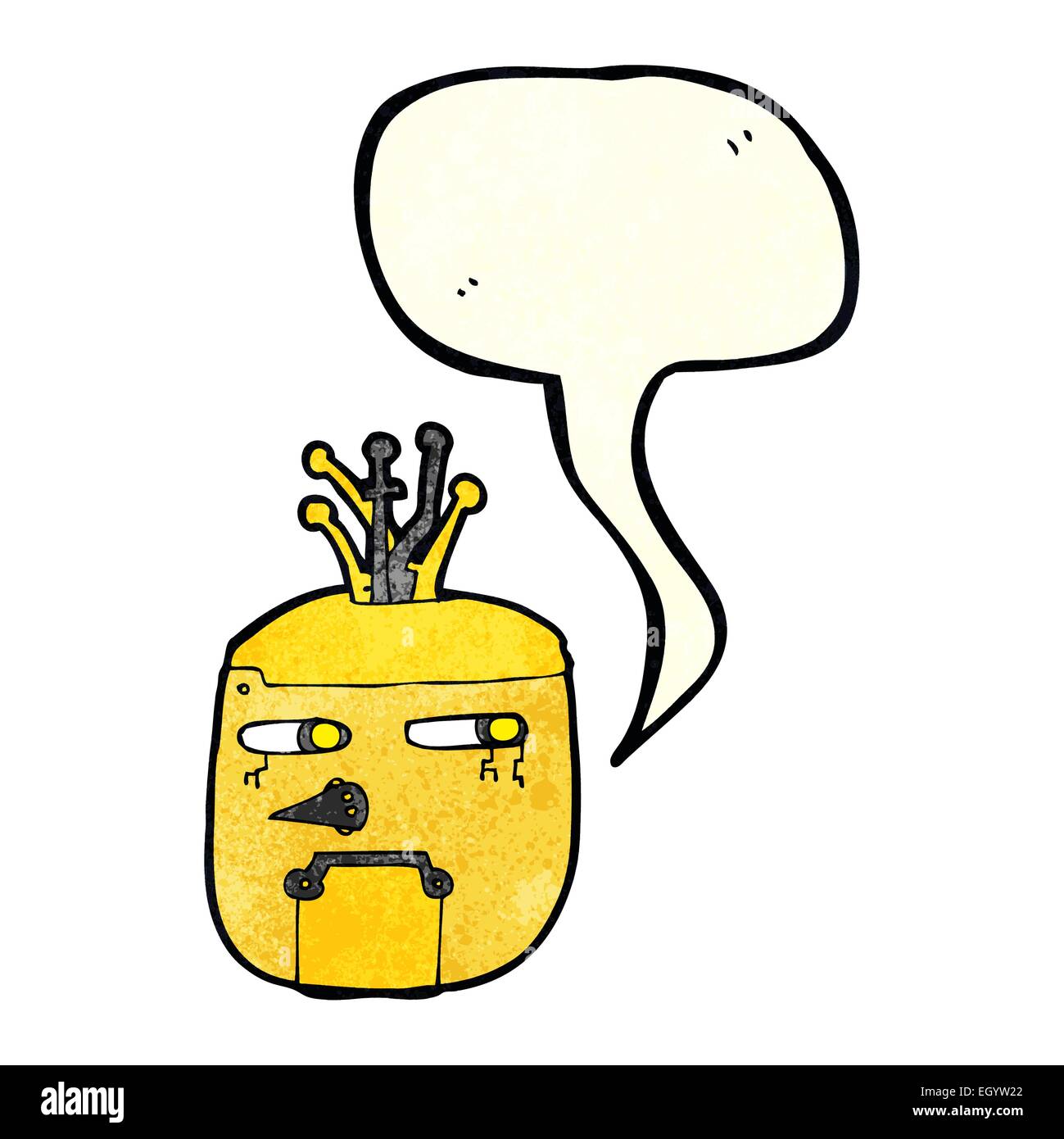 cartoon robot head with speech bubble Stock Vector Image & Art - Alamy