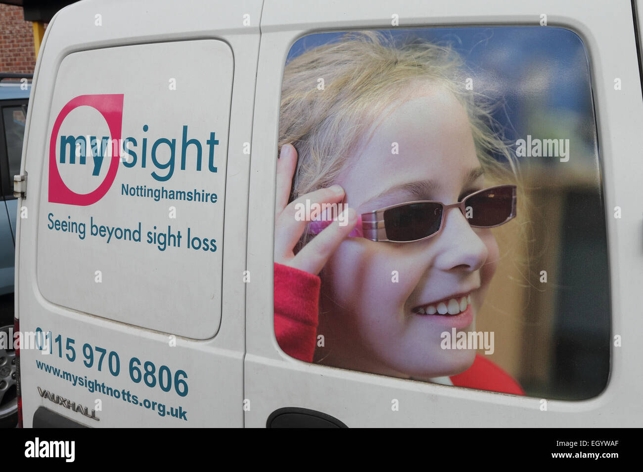 Mysight Van Visually Impaired Girl Image And Brand Stock Photo Alamy