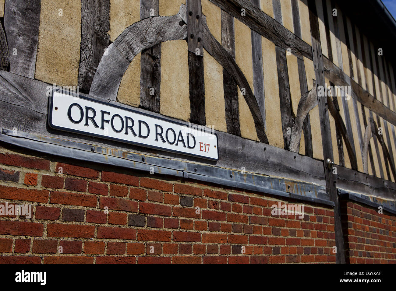 Orford road sign in Walthamstow village, Walthamstow, London, E17, UK