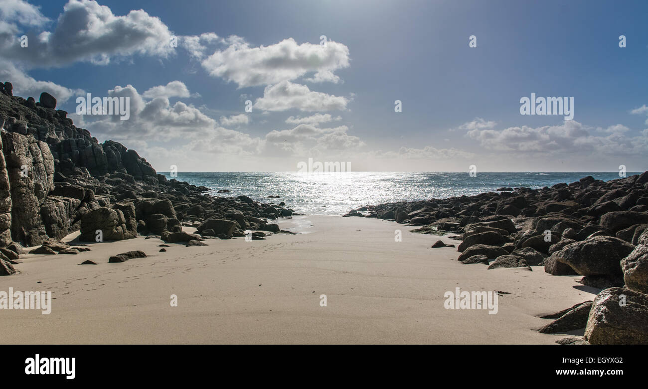 Porthgwarra, Cornwall, UK. 4th March 2015. UK weather. Glorious sun over Porthgwarra in West Cornwall, one of the film locations for the new BBC Poldark series. Credit:  Simon Maycock/Alamy Live News Stock Photo