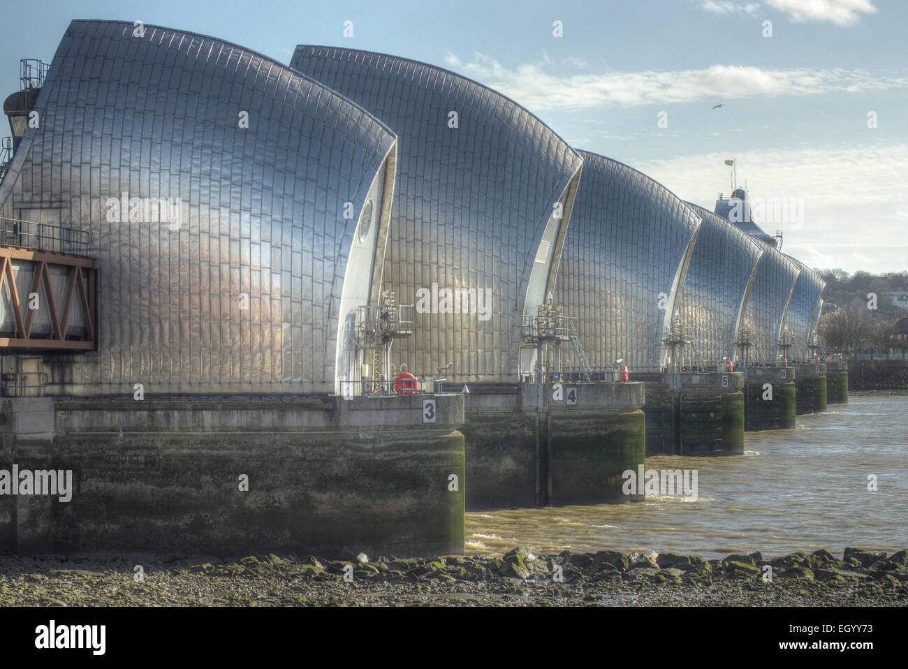 The Thames Barrier,  London Stock Photo