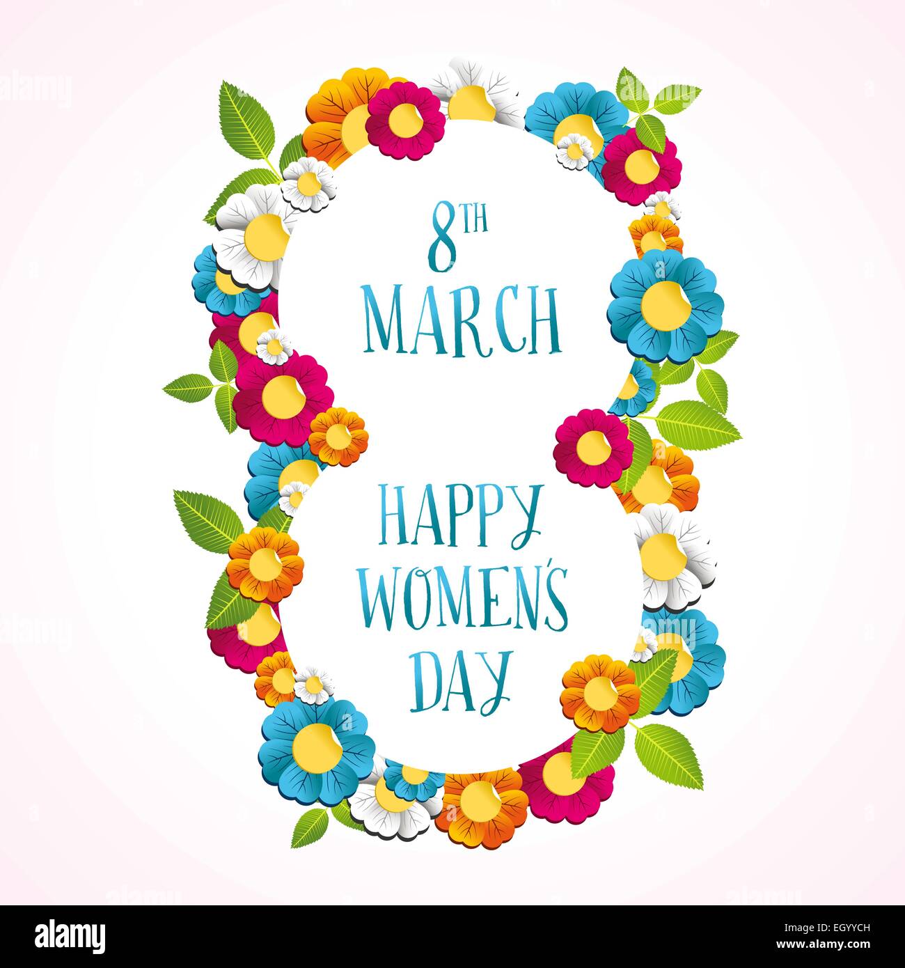 8 Of March Women S Day Poster With Woman Vector Stock Illustration