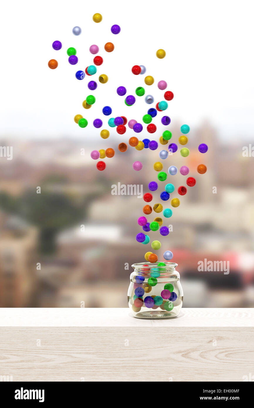 3d rendering of a lot of colored balls Stock Photo - Alamy