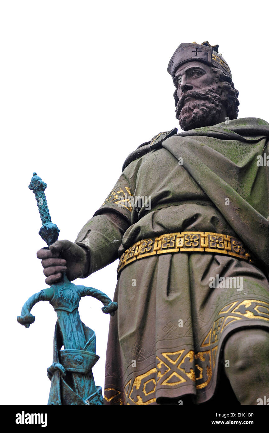 Germany, Hamburg, statue of Adolf III of Schauenburg Stock Photo Alamy