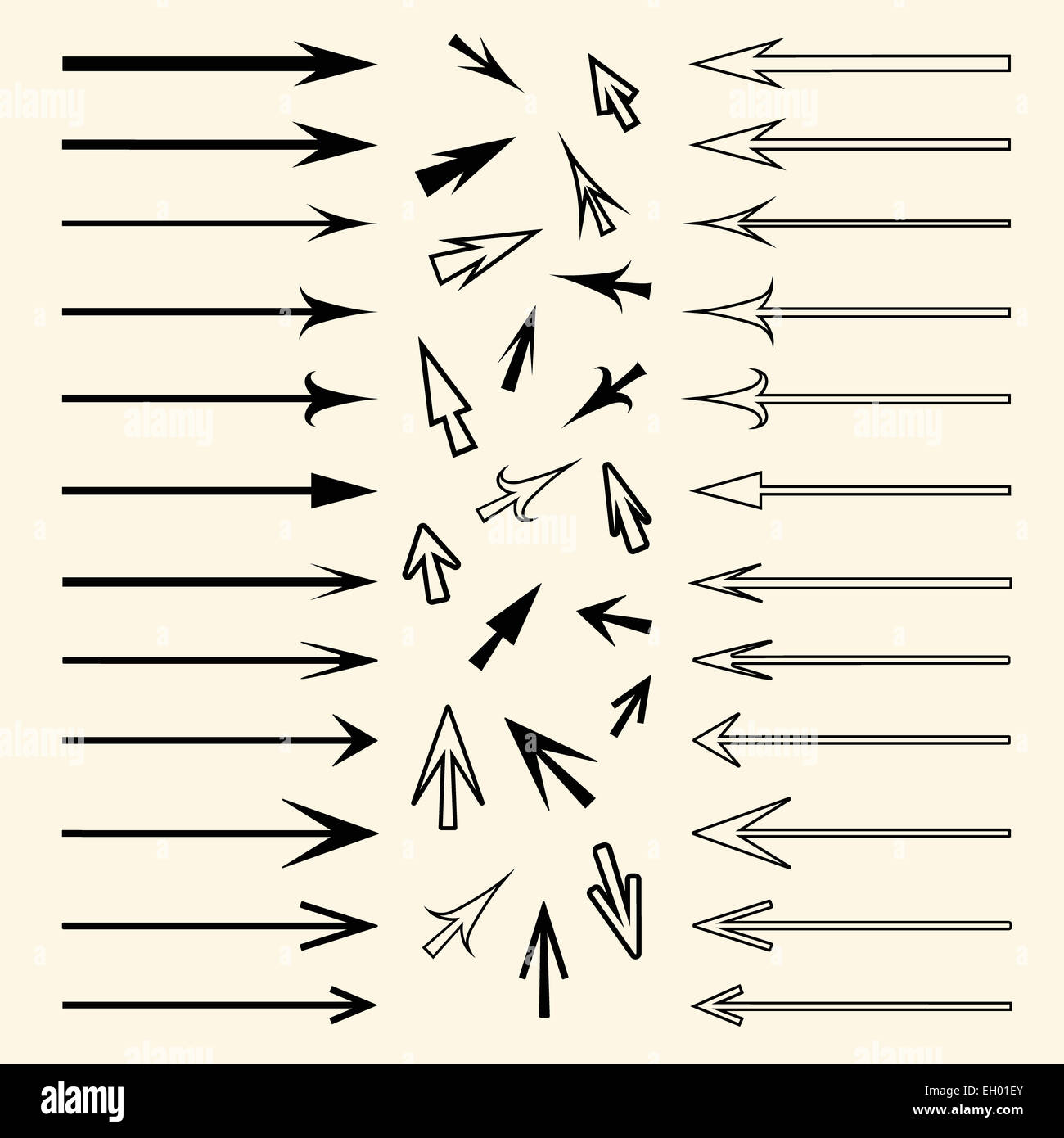 Arrow symbols set hi-res stock photography and images - Alamy