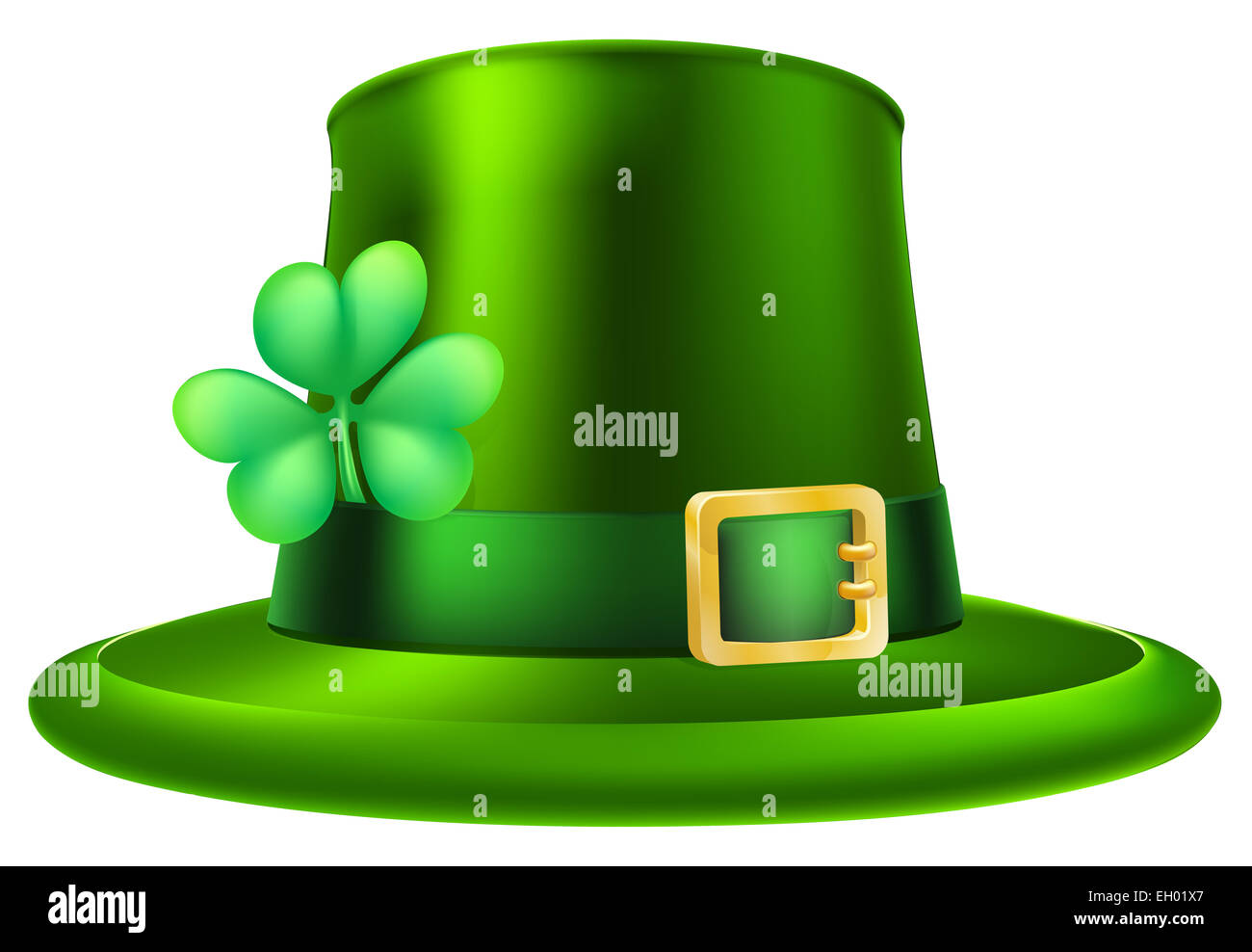 An illustration of a St Patricks Day green leprechaun hat Stock Photo